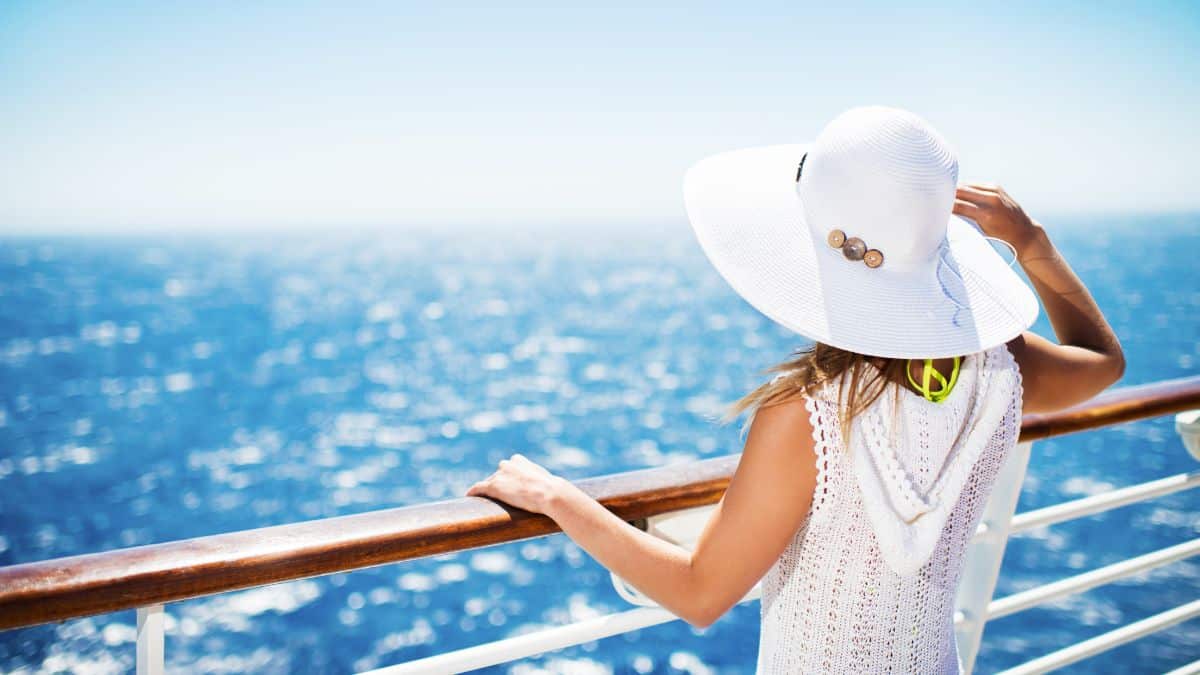 Woman on cruise ship