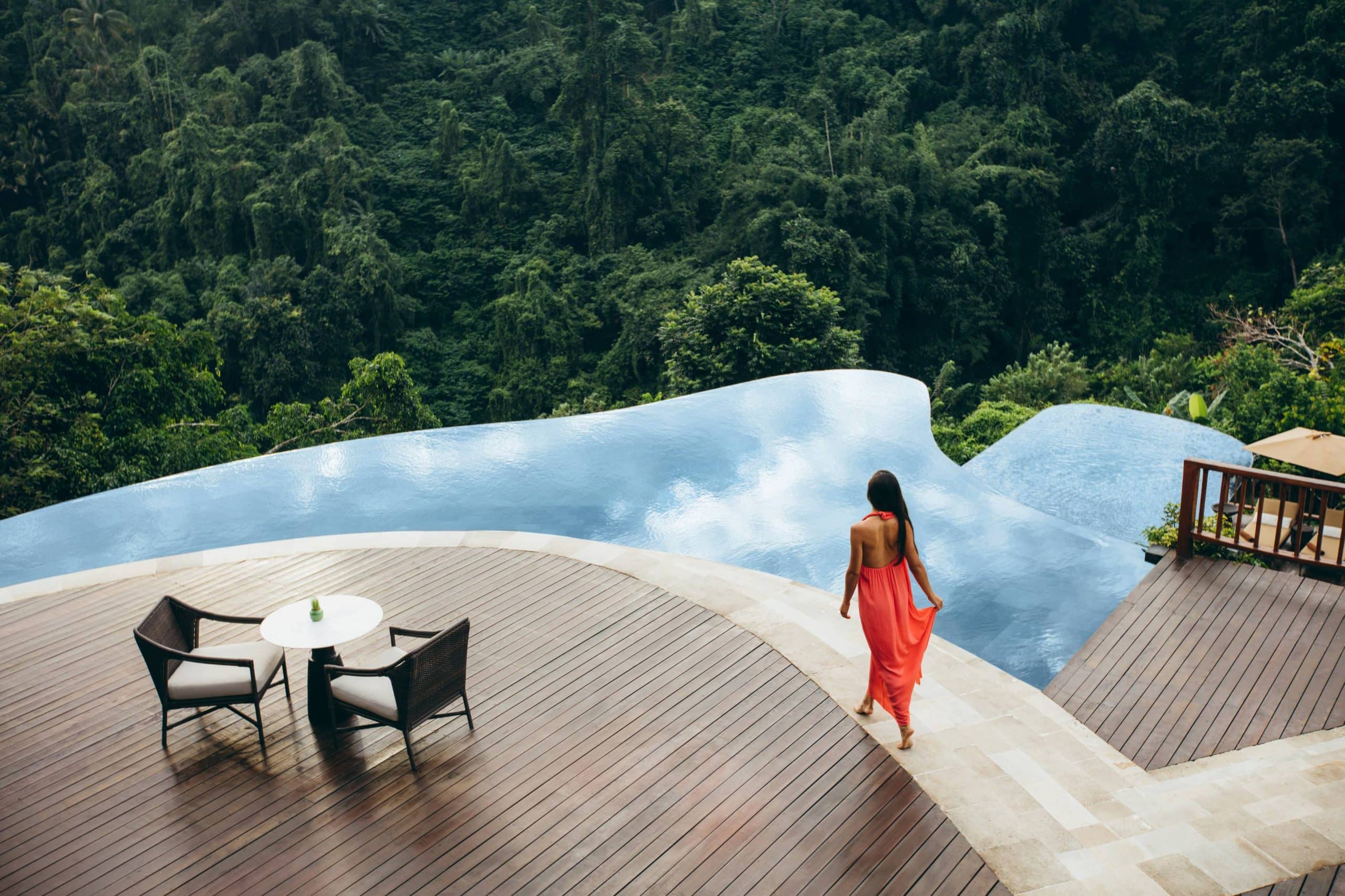 Person enjoying luxury travel
